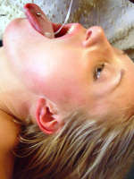 blonde getting a facial