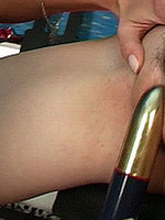 Horny teens get it on with a dildo licking and pounding slit
