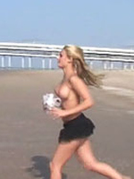 This Dutch blonde teen loves to flash her lovely big tits