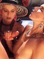 Hairy retro snatches fucked hard by one horny guy outdoors