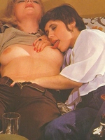 Four hairy seventies ladies sharing their big favorite toys