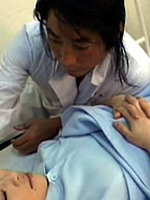 Willing Japanese teen nurse facialized by the horny doctor