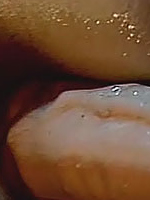 Retro girl is very surprised because she expected a cock