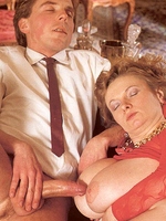 Insane huge retro mellons creamed with a sticky semen load