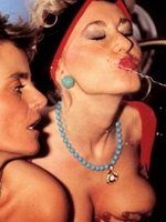 Two sexy seventies ladies doing it all with a stiffy dick