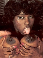 Black seventies lady loves two stiffy army cocks at once