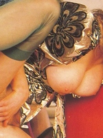 Seventies lady enjoys three big dicks at one time inside