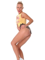 Sweet non-nude teenie girl is posing for the first time