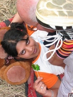 Teenage girlie reanimates a horny grandfather in a forest