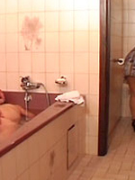 Horny senior receives oral pleasure from a teenage blonde