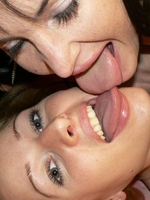 Two teenage lesbian camgirls getting naughty with a dildo