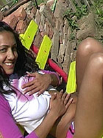 Latina teen oils herself up and cant wait to toy herself