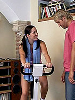 Brunette teenage cutie fucked in her tight and wet pussy